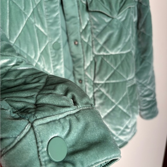 Quilted Velvet Jacket with dark green collar - Picture 4 of 8